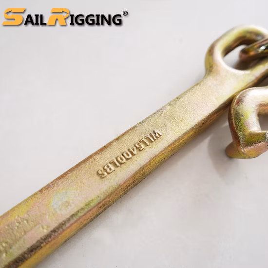 Catena da traino per camion G70 zincata gialla con doppi ganci a J